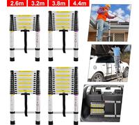 XINZI Echelle télescopique 3,8m Echelle extensible Aluminium avec 9 échelons Echelle en aluminium extensible Echelle extensible pour greniers Grands magasins Capacité de charge 150 kg, Argent