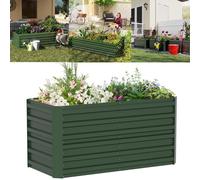 XINZI Jardinière surélevée en acier galvanisé, inoxydable et résistante aux intempéries, bac à fleurs pour jardin et balcon, 240 x 120 x 58 cm, rectangulaire, vert