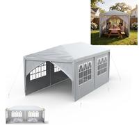 XINZI Pavillon 3x6 m Pavillon de jardin Tente de réception Gazebo avec parois latérales amovibles, imperméable, structure en acier stable, pour les fêtes dans le jardin, gris