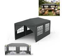 XINZI Pavillon 3x6 m Pavillon de jardin Tente de réception Gazebo avec parois latérales amovibles, imperméable, structure en acier stable, pour garden-party, anthracite