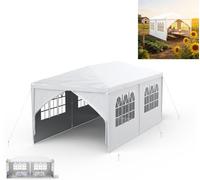 XINZI Pavillon 3x6 m Pavillon de jardin Tente de réception Gazebo avec parois latérales amovibles, imperméable, structure en acier stable, pour garden-party, blanc