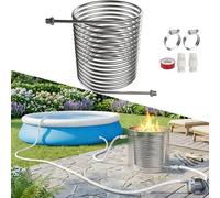 XINZI - Réchauffeur de piscine en acier inoxydable à spirale, poêle à bois, chauffe-eau de piscine : chauffage efficace à spirale avec raccord de 1/2 pouce pour piscine de jardin et camping