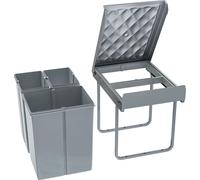 XINZI Système de tri des déchets encastrable Trieur de déchets, pour la cuisine 3 compartiments Extensible 2x10L+1x20L, Sortie totale avec rails télescopiques, Gris