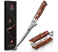 XINZUO Acier Damas 18cm Couteau à fileter Couteau à poisson Couteau de chef professionnel avec boîte cadeau