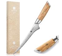 XINZUO Acier en Poudre de Damas 17,8cm Couteau à Filet,73 Couche Damas Acier de Couteau à Désosser pour Désosser le Poisson et la Viande,Couteaux à Fileter Chef Professionnel-Poignée en Bois d'Olivier
