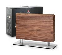 XINZUO Bois de Noyer Bloc à Couteaux Magnétique -Bloc Aimanté Double Face -Facile à Nettoyer -Porte Couteaux avec Aimant Puissant -Range Couteau de Cuisine Vide -avec Tapis de Pied Antidérapant
