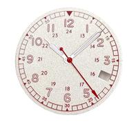 XIOKLM Cadran de Montre for Hommes, Cadran Automatique for NH35 NH36, Remplacement Cadrans Saumon Blanc et Noir, fenêtre Date(Silver Set-3.8H Date)
