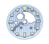 XIOKLM Montre Lumineuse Verte avec Cadran Squelette NH35, 28.5mm C3, for Accessoires de Mouvement NH35/36, Visages Creux(Blauw)