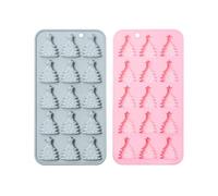 XIQIRUI Moules a Gâteaux En Silicone Lot De 2 Emporte Pièces En Silicone En Forme De Sapin De Noël 15 Trous Deux Couleurs