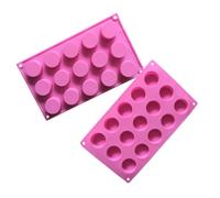 XIQIRUI Moules a Pain En Silicone Deux Petits Moules Cylindriques En Silicone Rose a 15 Cavités Pour Biscuits Parfumés Au Chocolat Rose