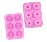 XIQIRUI Moules a Pain En Silicone Lot De 2 Beignets Moule a Gâteau En Silicone a 6 Cavités Biscuits Au Chocolat Et Mousse Rose