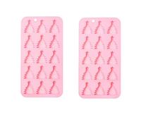 XIQIRUI Moules a Pain En Silicone Lot De 2 Emporte Pièces En Silicone Rose En Forme De Sapin De Noël 15 Trous