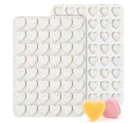 XIQIRUI Moules a Pain En Silicone Lot De 2 Moules En Silicone En Forme De Cœur Pour Chocolat Mousse a Gâteau Bonbons Mous Et Savons Artisanaux 48 Cavités Blanc Cassé