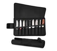 xiruiubao Malette Couteaux Professionnel, Sac à Couteaux de Chef avec 9 Compartiments, Portable Malette Couteau pour Cuisine Camping et Randonnée, en Tissu Oxford Imperméable(Noir)