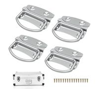 xiruiubao Poignée Pliantes avec 16 Vis,4 Pièces Poignee en Acier Laminé à Froid pour Mallette à Outils,Boîte de Rangement,Caisse en Bois,Placards,Tiroir,Meuble(Argent,10 mm)