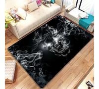 Xisnuient Tapis Chambre Ado Garçon Crâne Gothique Violet et Gris, Décoration Sol Halloween, Tapis de Sol Décoratif Style Rock et Dark, Moelleux et Antidérapant, 160x200 cm, Color 6