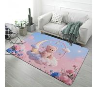Xisnuient Tapis en Flanelle Doux, Attrape-Rêves Tigre Loup Lune Ours Dessin Animé, Antidérapant Lavable Tapis de Sol Intérieur pour Chambre Salon Chambre d'enfant Décoration, 140x200 cm, Color 3