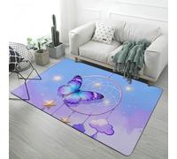 Xisnuient Tapis en Flanelle Doux, Attrape-Rêves Tigre Loup Lune Ours Dessin Animé, Antidérapant Lavable Tapis de Sol Intérieur pour Chambre Salon Chambre d'enfant Décoration, 80x120 cm, Color 6