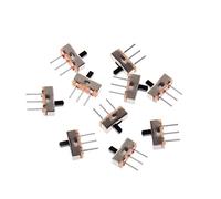 XITEA Lot de 10 panneaux PCB à 2 positions marche/arrêt SPDT 1P2T à 3 broches - Interrupteur coulissant vertical - Interrupteur à bouton poussoir pour allumer et éteindre - Étanche - Commande LED