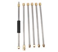 Xiuganpo 90in Buse de Rallonge pour Nettoyeur Haute Pression, Lance en | Kit de tiges de connexion rapide, 6 pièces, avec raccords 1/4 pouces, pour le nettoyage extérieur du toit et de la voiture