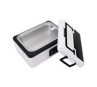 Xiuganpo Boîte à Lunch Chauffante sans Fil, Acier Inoxydable 1,5 L | Chauffage Rapide 75 W, Batterie 30 000 MAh pour Voiture, Camion, Bureau, Conception étanche, Maintien au Chaud 50-60 °C,