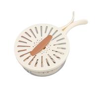 Xiuganpo Bol de Lavage de Fruits et Légumes, Passoire 2 en 1, Bol d'égouttage, Passoire avec Poignée Pliable Dissimulée, Couvercle en Creuse pour Cuisine, Réfrigérateur, Pique-nique (BROWN)