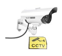 Xiuganpo Caméra de Surveillance Factice Réaliste à énergie Solaire avec Lumière LED pour la sécurité à Domicile pour Le Bureau à Domicile Blanc