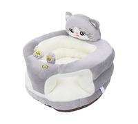 Xiuganpo Chaise Assise pour bébé, Tissu en Peluche Ultra Doux, Support Stable, canapé d'apprentissage pour bébé, Siège en Peluche avec Dossier intégré pour la Maison, le Salon (chat gris)