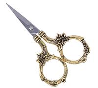 Xiuganpo Ciseaux à Fleurs Vintage, Style Européen DIY élégant, Parfaits pour la Broderie et la Couture, en Acier Inoxydable, 1 unité (GOLD)