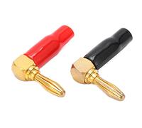 Xiuganpo Fiche Banane Coudée 90 Degrés 4mm, Prise Banane Mâle en Laiton | Connecteur banane U45 avec Anti-interférence pour Test de puissance, prise banane à 90 degrés pour équipement de Test