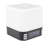 Xiuganpo Horloge Haut-Parleur Chargeur sans Fil, Réveil Numérique 5.3 15 W, Charge Rapide, Machine de Sommeil à Bruit Blanc, Réveil Numérique avec Son Stéréo HiFi, Panoramique à 360 ° pour Chambre à