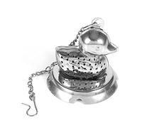 Xiuganpo Infuseur à thé en Acier Inoxydable, Opération à un Bouton, Nettoyage Facile, Infuseur à thé en Vrac, Passoire à en Forme de Canard avec Chaîne et Base pour café, Cuisine, Bureau