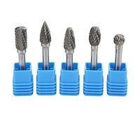 Xiuganpo Jeu de Fraises Rotatives en Carbure de Tungstène, 10 Pièces à Double Coupe avec Tige de 6mm pour la Gravure sur Bois et Métal, Meulage et Polissage (ADEFG)