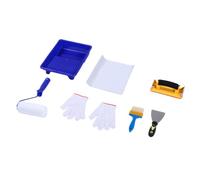 Xiuganpo Kit Rouleau Peinture, Bac et Rouleau pour Mur, 7 Pouces et 6 | Brosse Nylon pour Bords, Couteau à Mastic, Papier Abrasif, Peinture Latex