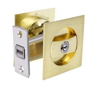 Xiuganpo Kit Serrure Porte Coulissante doré, Loquet encastré pour Porte à Galandage for Intérieure