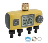 Xiuganpo Minuteur D'arrosage 4 Zones Programmable Indépendant, avec Entrée en Laiton IPX5 étanche à l'eau, Délai de Pluie, Verrouillage Enfant, Logique Séquentielle pour Jardin Pelouse