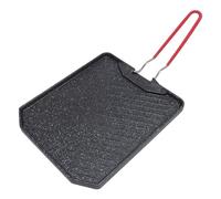 Xiuganpo Plaque de Gril, Poêle de Camping Antiadhésive en Alliage D'aluminium avec Poignée Pliante, Conception Peu Encombrante, Poêle Polyvalente Portable pour Barbecue de Cuisine (style 1)