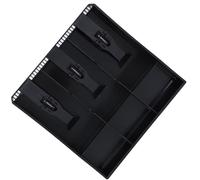 Xiuganpo Plateau D'insertion de Caisse Enregistreuse, Organisateur D'argent en Plastique Durable pour les Magasins de Détail 3 Billets 3 Pièces 9.6x9.6 Pouces (BLACK)