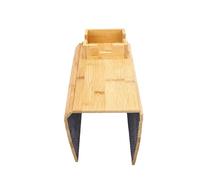 Xiuganpo Plateau Porte-gobelet de canapé, Plateau de Bras de canapé en Bambusoideae Anti-déversement, Table d'accoudoir de avec Base Antidérapante pour Fauteuil Inclinable de Salon (Un Type