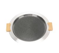 Xiuganpo Poêle à Barbecue Coréenne,Poêle à Barbecue Antiadhésive en Acier Inoxydable SUS304 avec Poignées en Bois Amovibles, Sac de Rangement, pour les Grillades de Camping