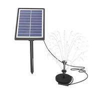 Xiuganpo Pompe à Eau Solaire, Panneau Solaire 7 W, Batterie 3000 MAh, Débit 350 L H, Hauteur de Pulvérisation 100 Cm, Pompe de Fontaine, de Fontaine de Jardin avec 17 Buses, Détection Automatique