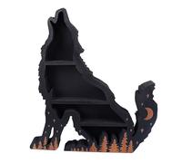 Xiuganpo Présentoir en Cristal Wolf, Accents Décoratifs Multicouches pour la Maison, la Chambre à Coucher et Le Salon, contreplaqué 30x26x4cm (Loup à Droite)