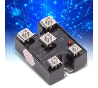 Xiuganpo Relais à Semi-conducteurs monophasé 25A DC contrôlé AC 3 32VDC à 24 480VAC SSR avec Contacts en Laiton Dissipateur de Chaleur épaissi pour le Contrôle de Moteur Industriel