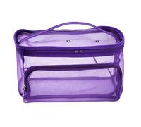 Xiuganpo Sac de Rangement en Maille Respirante à Double Compartiment pour | Pochette de rangement de tricot avec poignée, pour crochets, marqueurs de points, étui de rangement de voyage pour