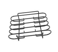 Xiuganpo Support à Côtes, capacité de 6 Supports, Support de Gril pour Fumoir Antiadhésif, Conception en Fer Réversible avec pour Four, Camping en Plein Air, Pique-Nique et Talonnage