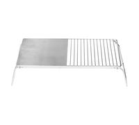 Xiuganpo Table de Barbecue Pliante avec Support de Gril en Acier Inoxydable 44 X 18 X 16 Cm, Table de Camping Légère et Portable avec Pieds Réglables pour Camping-Car, Pique-Nique, Cuisine en Plein