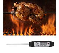 Xiuganpo Thermomètre à Viande Compact pour Barbecue pour une Lecture Rapide et Facile de la Température, Longue Sonde en Acier Inoxydable, Parfait pour les Cuisines Domestiques et Professionnelles