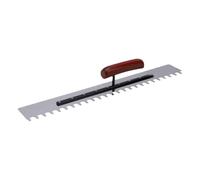 Xiuganpo Truelle à Cran carré, Acier Inoxydable 50cm, Manche en | Épandeur de colle pour carrelage, truelle à mortier avec coupe de 0,8 mm pour installation au mur et au sol