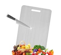 Xiujuers Planche a Decouper en Titane, 34 * 23CM Titanium Cutting Board, Planche à Découper en Acier Inoxydable, Stainless Steel Cutting Board, Convient pour Couper Viande, Fruits et Légumes (1PCS)