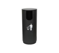 xiuling4568 Poubelle commerciale, poubelle cylindrique en métal avec couvercle, ouverture en forme de U Efficacité Praticité(Black,28 * 75cm)